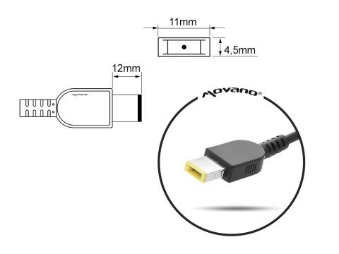 Przewód do zasilacza / ładowarki Lenovo (prostokątny 11.0x4.5 pin - Yoga) - 230W