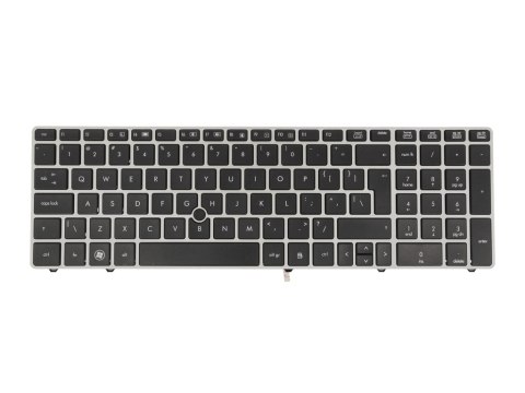 Klawiatura laptopa do HP EliteBook 8560P, 8570P srebrna (trackpoint)