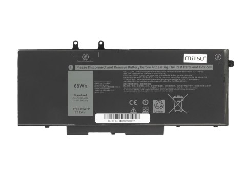 Bateria Mitsu do Dell Latitude 14 (5410), 15 (5510)