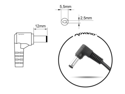 Zasilacz Movano 19.5v 11.8a (5.5x2.5) 230W do Asus, MSI