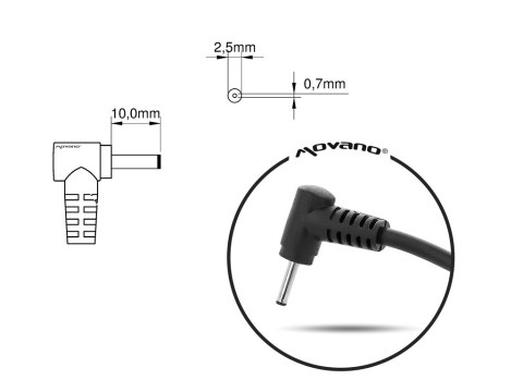 Zasilacz samochodowy Movano 12v 3.3a (2.5x0.7) 40W do Samsung