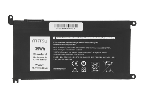 Bateria Mitsu do Dell Vostro 14 (5468), Inspiron 15 (5568) - 3600mAh Bateria Mitsu do Dell Vostro 14 (5468), Inspiron 15 (5568) - 3600mAh