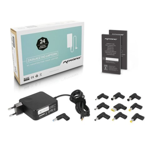Zasilacz Movano uniwersalny 65W USB-C - 10 wtyków Zasilacz Movano uniwersalny 65W USB-C - 10 wtyków