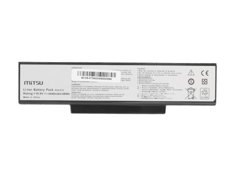 Bateria Mitsu do Asus K72, K73, N73, X77