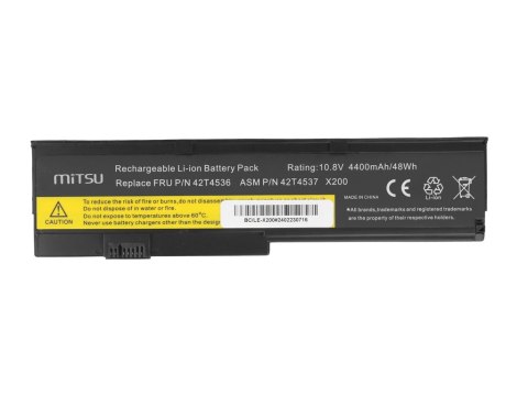 Bateria Mitsu do Lenovo X200 (4400mAh)