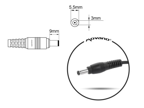 Przewód do zasilacza / ładowarki Samsung (5.5x3.0 z bolcem)