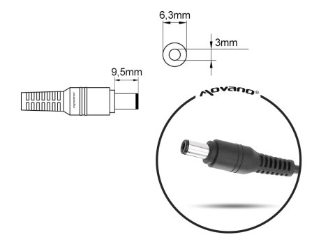 Zasilacz Movano 15v 4a (6.3x3.0) 60W do Toshiba