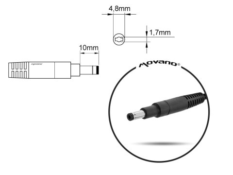 Zasilacz Movano 19.5v 3.33a (4.8x1.7) 65W do HP