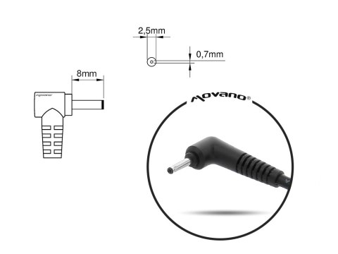 Zasilacz Movano 19v 2.1a (2.5x0.7) 40W do Asus