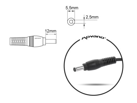 Zasilacz Movano 19v 6.3a (5.5x2.5) 120W do Asus, Toshiba, MSI, itd