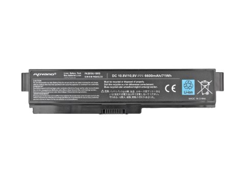 Bateria Movano do Toshiba L700, L730, L750 (6600mAh)