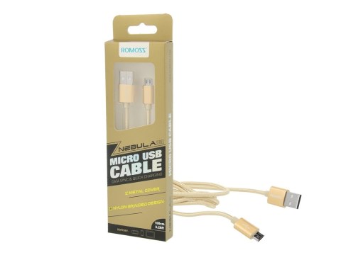 Kabel ROMOSS micro USB (ładowanie, komunikacja) - gold / złoty