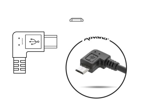 Kabel micro USB- kątowy wtyk