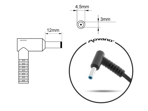 Przewód do zasilacza / ładowarki HP (4.5x3.0 PIN z bolcem)