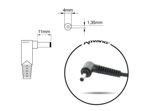 Zasilacz samochodowy Movano 19v 2.37a (4.0x1.35) 45W do Asus