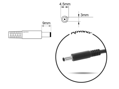 Zasilacz Mitsu 19.5v 3.34a (4.5x3.0 pin) 65W do Dell